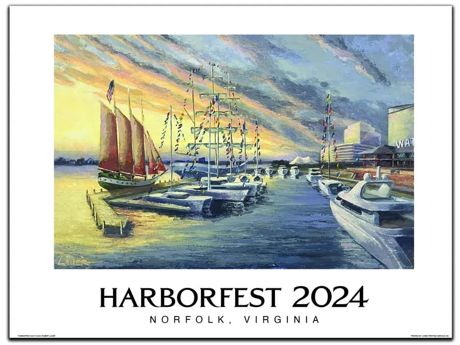 HarborFest 2024 official poster by Robert Lauer, courtesy Norfolk Festevents