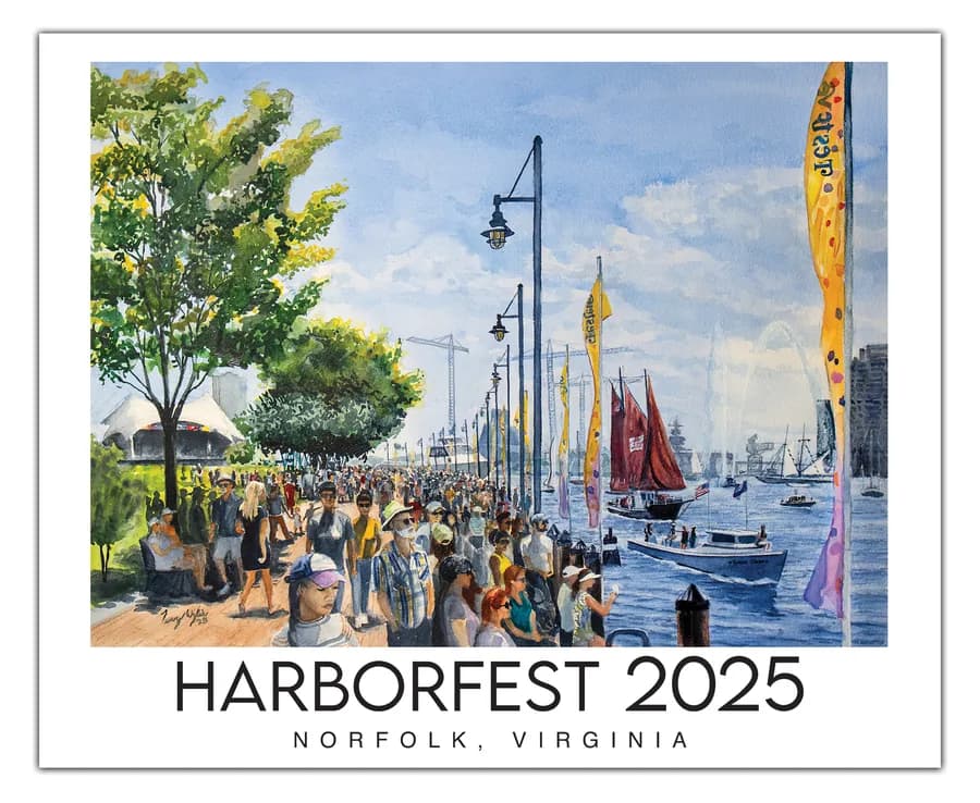 HarborFest 2025 official poster by Terry Wylie, courtesy Norfolk Festevents